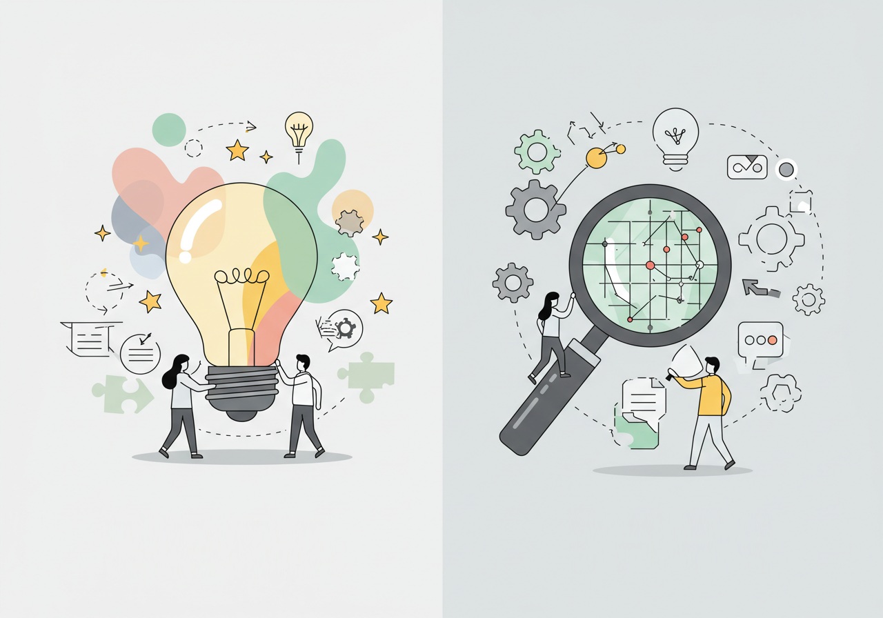 الفرق بين التفكير الإبداعي والتفكير الناقد: كيف تصنع عقلًا متوازنًا؟